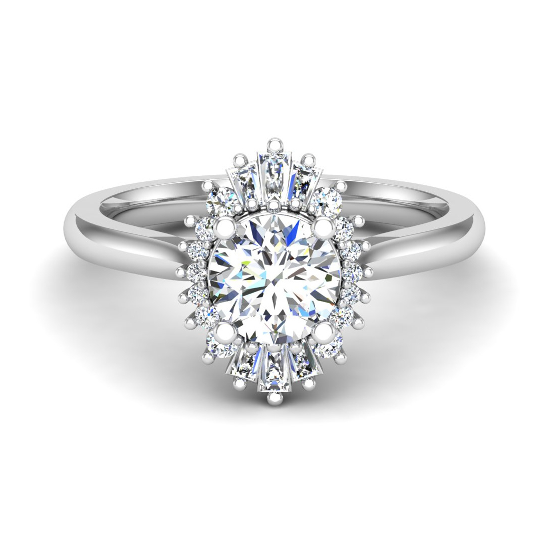 Kaia Ballerina Halo Engagement Ring